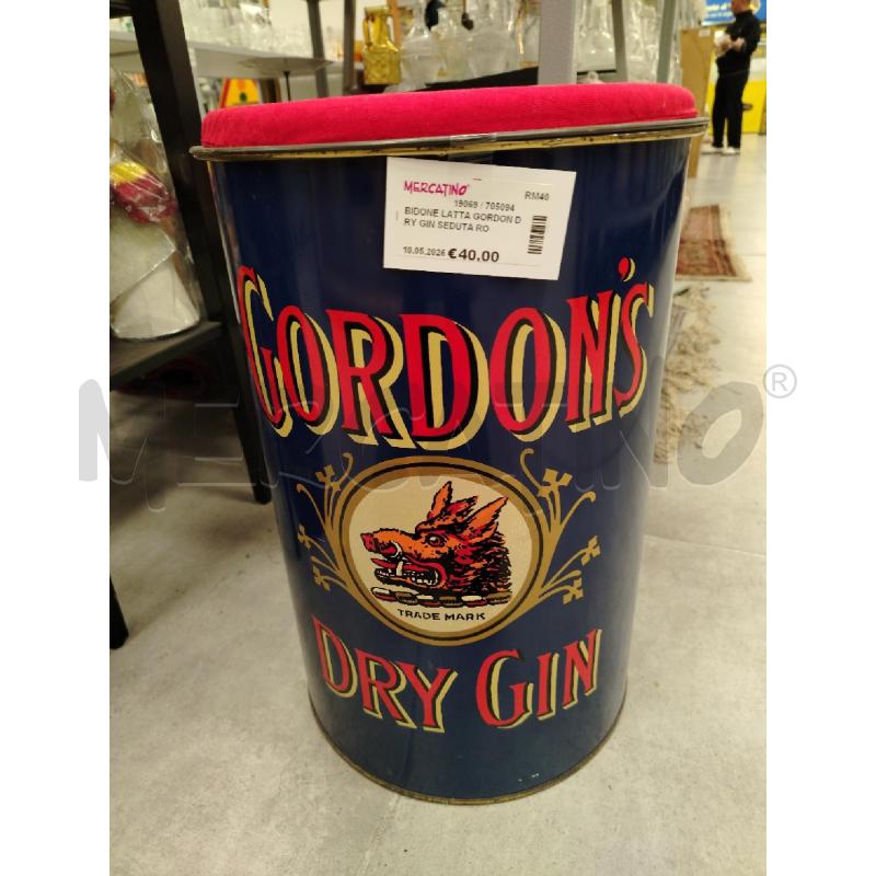 BIDONE LATTA GORDON DRY GIN SEDUTA ROSSA | Mercatino dell'Usato Roma viale tirreno 1