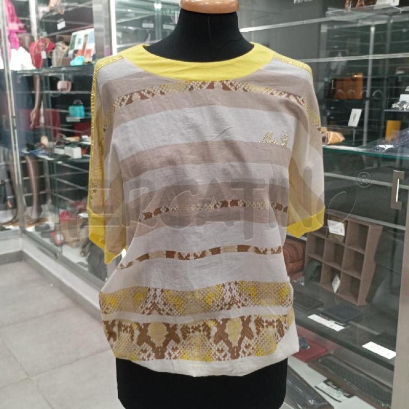 BLUSA D MISS BLUMARINE JEANS  RIGHE BE PITON  RETRO GI | Mercatino dell'Usato Roma viale tirreno 1
