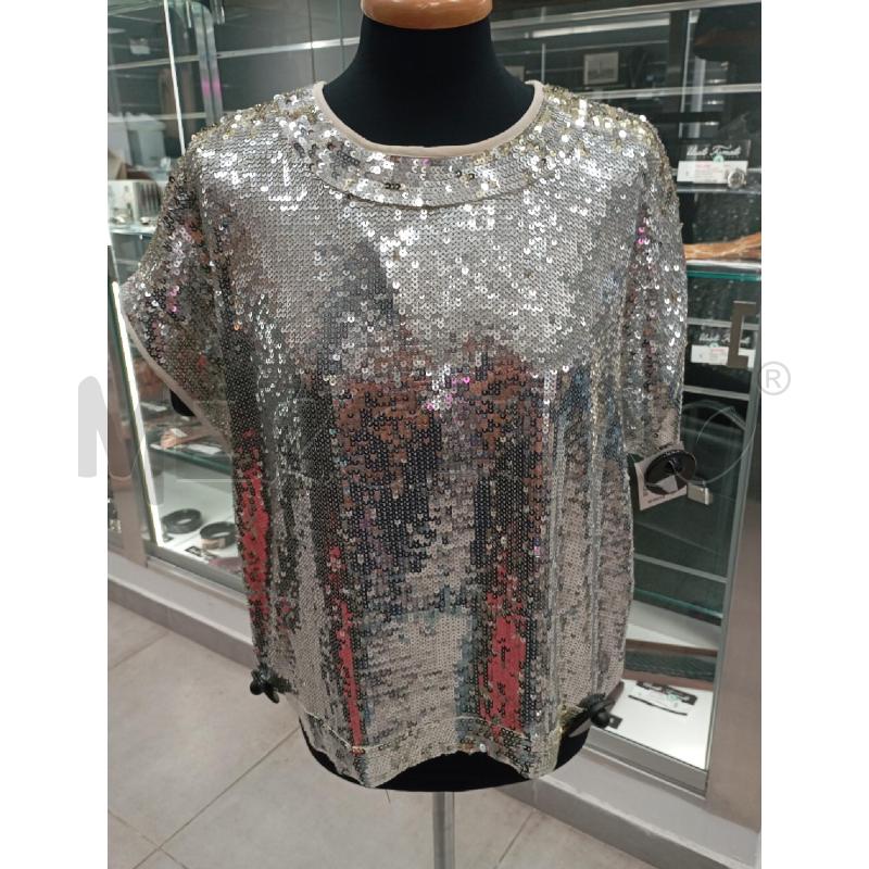 BLUSA D TWINSET MAN CORTE PAILLETTES ARGENTO  | Mercatino dell'Usato Roma viale tirreno 1