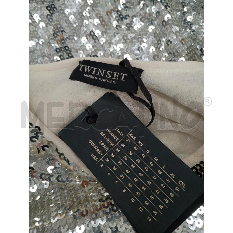 BLUSA D TWINSET MAN CORTE PAILLETTES ARGENTO  | Mercatino dell'Usato Roma viale tirreno 3