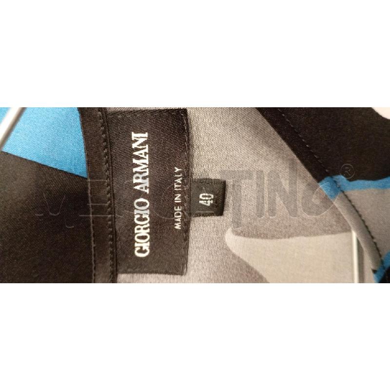 BLUSA GIORGIO ARMANI NERA GRIGIA BLU 100%SETA  | Mercatino dell'Usato Roma viale tirreno 4