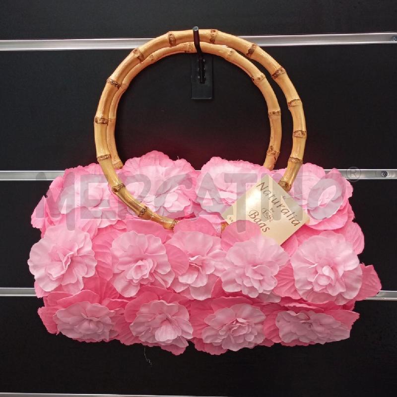 BORSA D CILINDRICA FLOREALE RS FUCSIA MANICI RIGIDI BE  | Mercatino dell'Usato Roma viale tirreno 1