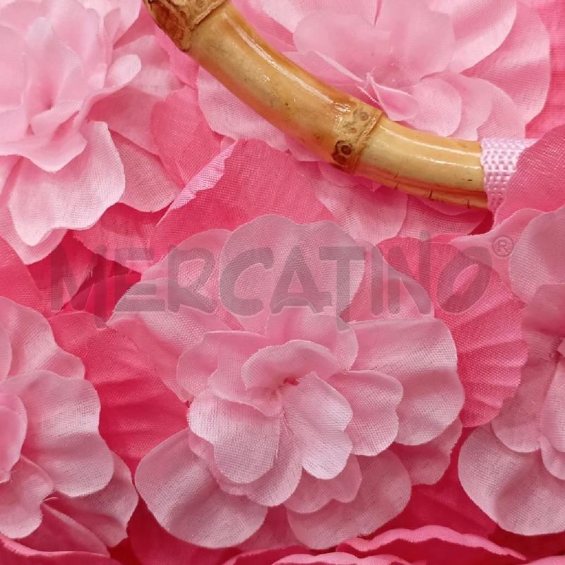 BORSA D CILINDRICA FLOREALE RS FUCSIA MANICI RIGIDI BE  | Mercatino dell'Usato Roma viale tirreno 3