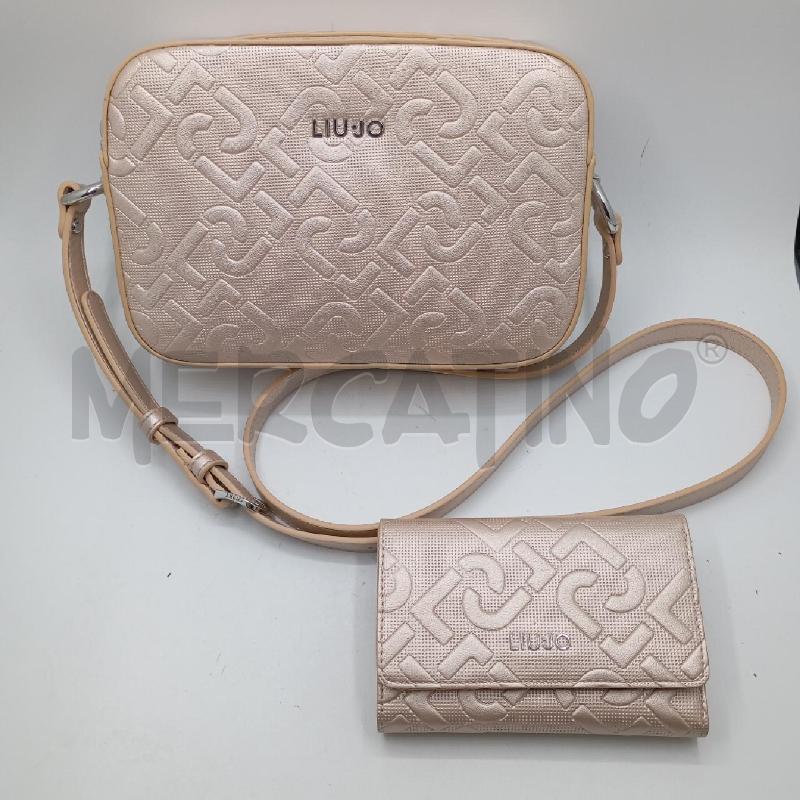 BORSA D LIUJO + PORTAFOGLIO LJ DORATO METALLIZZATO | Mercatino dell'Usato Roma viale tirreno 1
