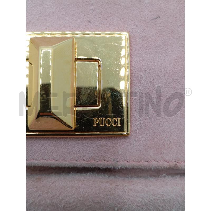 BORSA D PUCCI ROSA SCAMOSCIATA TRACOLLA CATENA DORATA  | Mercatino dell'Usato Roma viale tirreno 3