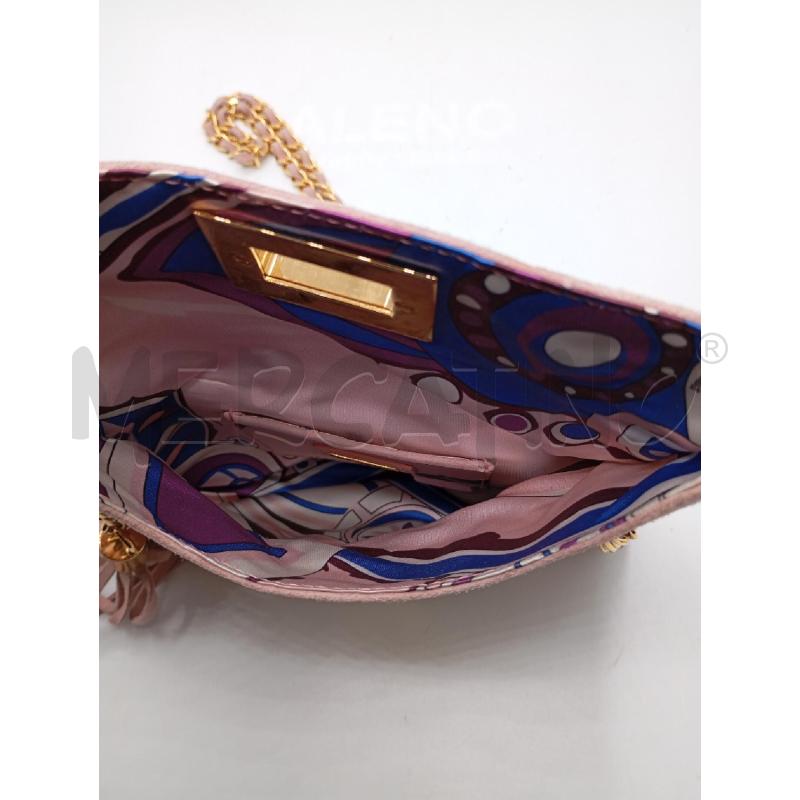 BORSA D PUCCI ROSA SCAMOSCIATA TRACOLLA CATENA DORATA  | Mercatino dell'Usato Roma viale tirreno 4