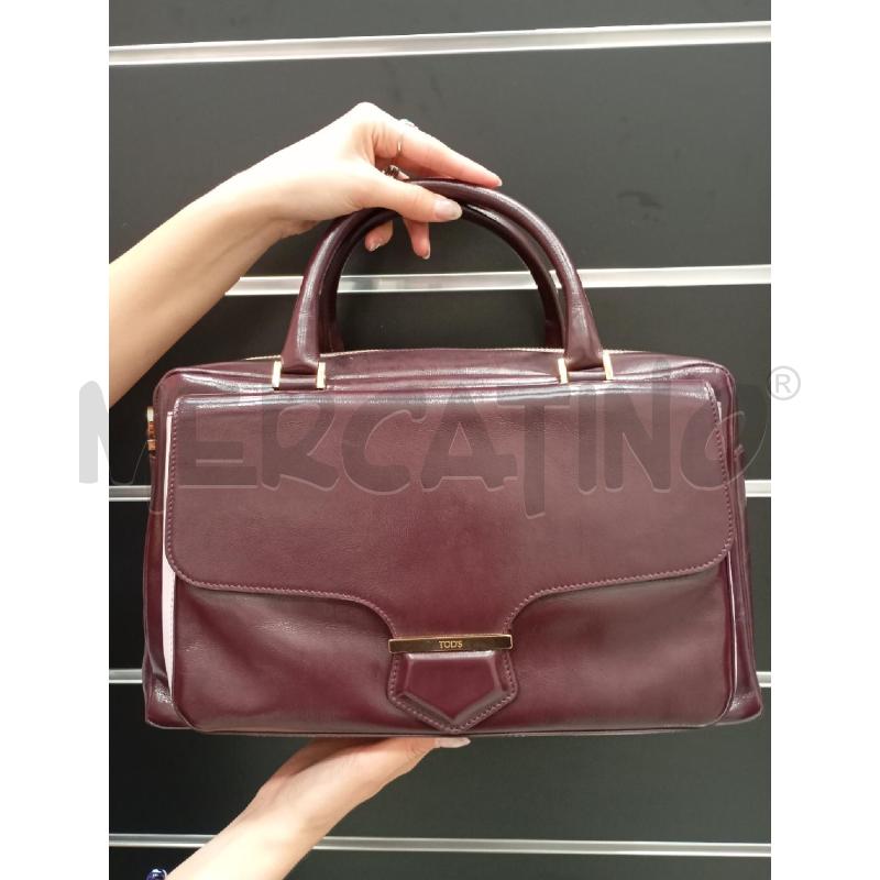 BORSA D TOD'S BURGUNDY PELLE + TRACOLLA  | Mercatino dell'Usato Roma viale tirreno 1