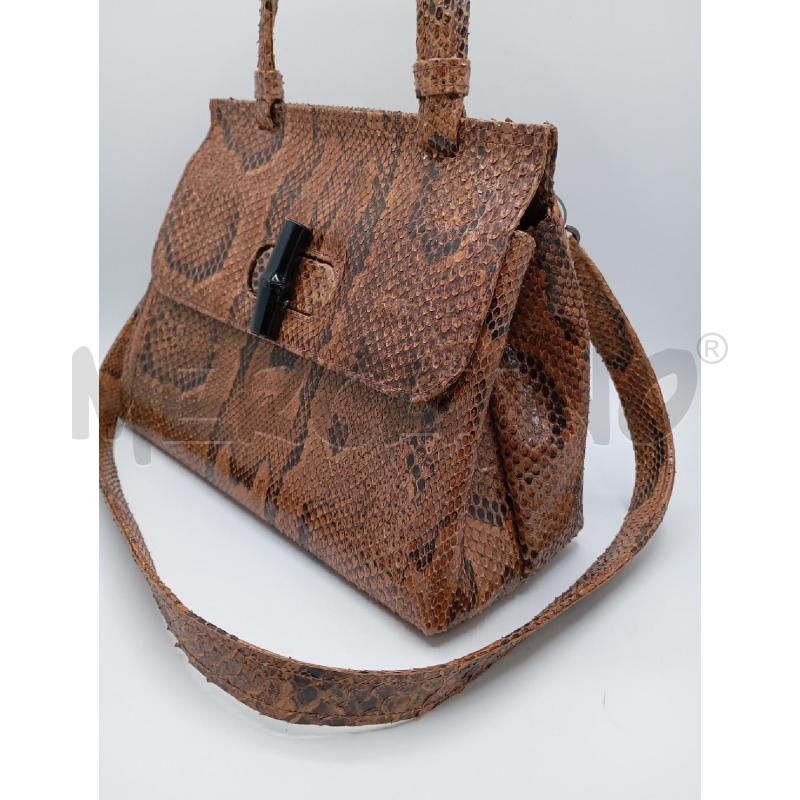BORSA S/E STAMPA PITONATA MARR CHIUSURA BAMBOO | Mercatino dell'Usato Roma viale tirreno 2