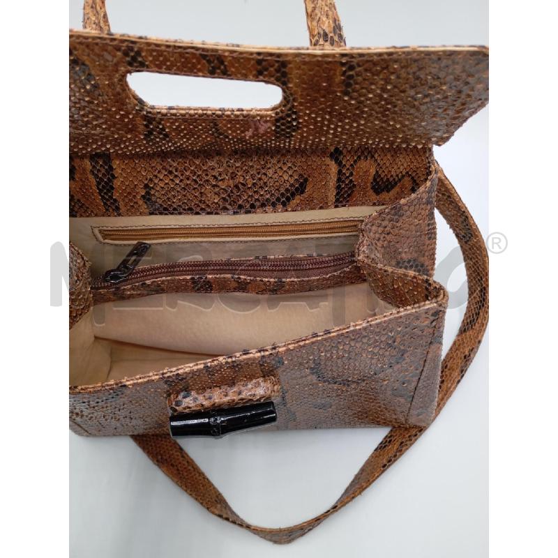 BORSA S/E STAMPA PITONATA MARR CHIUSURA BAMBOO | Mercatino dell'Usato Roma viale tirreno 4