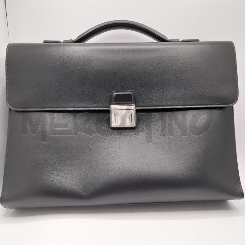 BORSA U MONTBLANC PELLE NERO  | Mercatino dell'Usato Roma viale tirreno 1