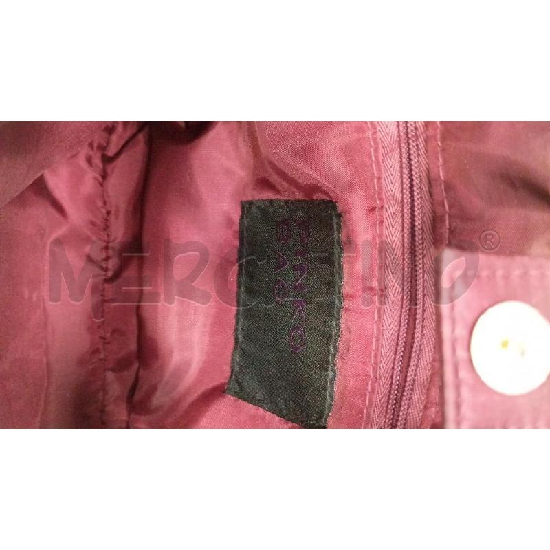 BORSETTA D PINKO BAG BORDEAUX SATIN SCRITTA STRASS FRONT  | Mercatino dell'Usato Roma viale tirreno 5