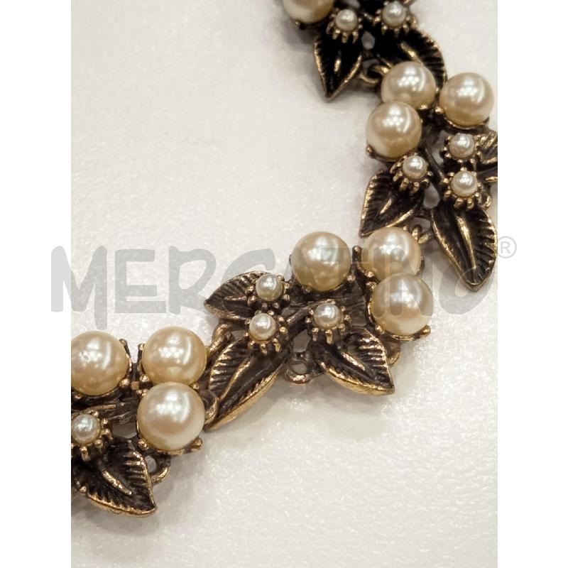 BRACCIALE ALCOZER&J OTTONE DORATO CON PERLINE | Mercatino dell'Usato Roma viale tirreno 4