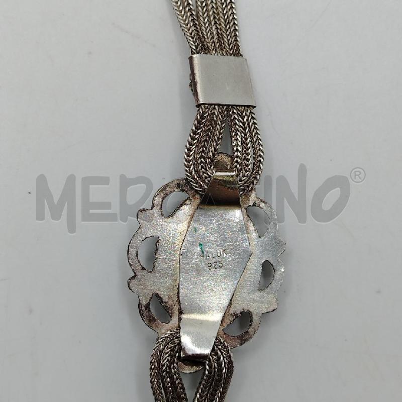 BRACCIALE ARGENTATO FASCE CATENELLE OVALI TONDI BL | Mercatino dell'Usato Roma viale tirreno 3