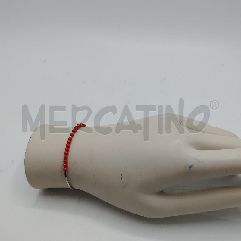 BRACCIALE ARGENTATO PERLINE CORALLO RSS | Mercatino dell'Usato Roma viale tirreno 1
