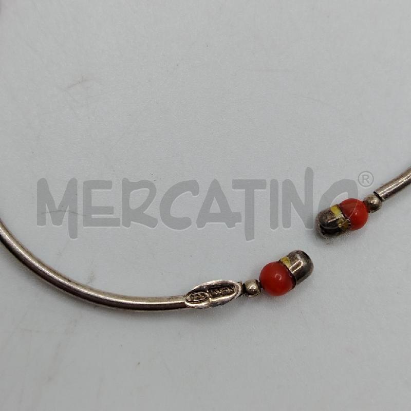 BRACCIALE ARGENTATO PERLINE CORALLO RSS | Mercatino dell'Usato Roma viale tirreno 3