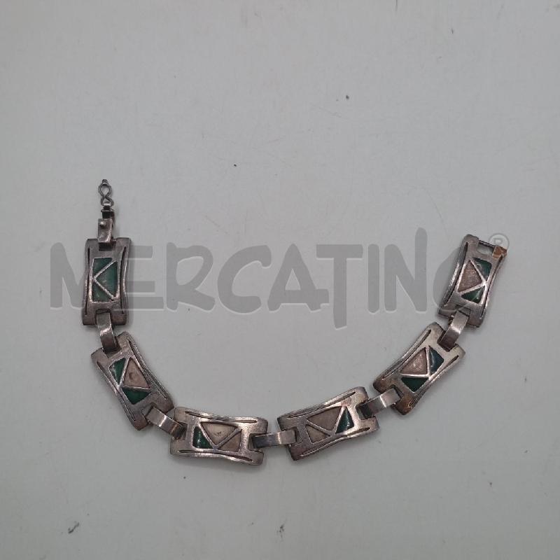 BRACCIALE ARGENTATO RETTANGOLI CON TRIAMGOLI SMALTATI | Mercatino dell'Usato Roma viale tirreno 2