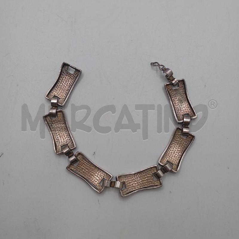 BRACCIALE ARGENTATO RETTANGOLI CON TRIAMGOLI SMALTATI | Mercatino dell'Usato Roma viale tirreno 3