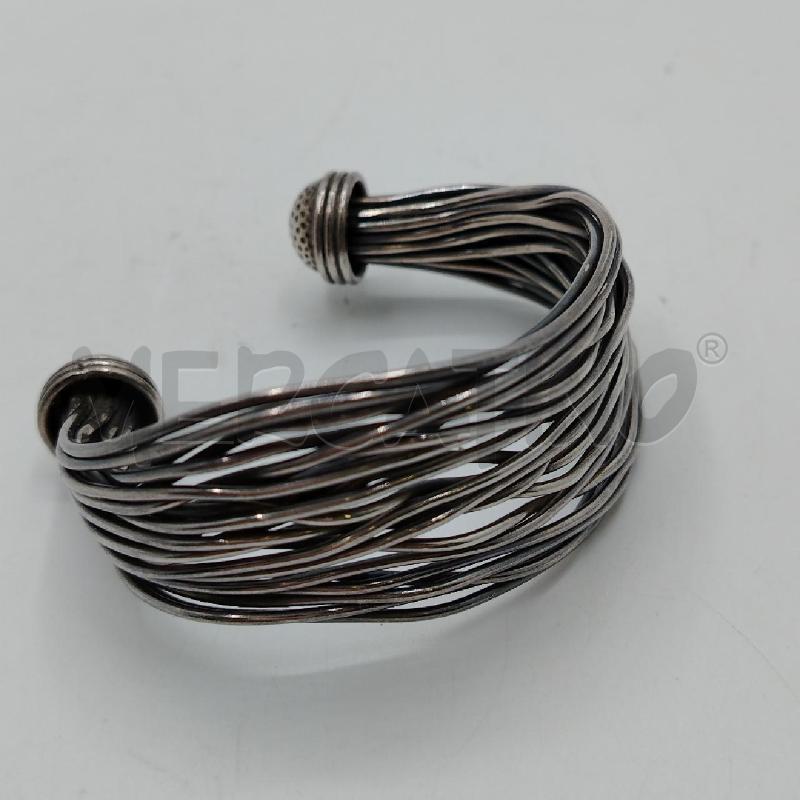 BRACCIALE FASCE ARGENTATO INTORCIGLIATE  | Mercatino dell'Usato Roma viale tirreno 3