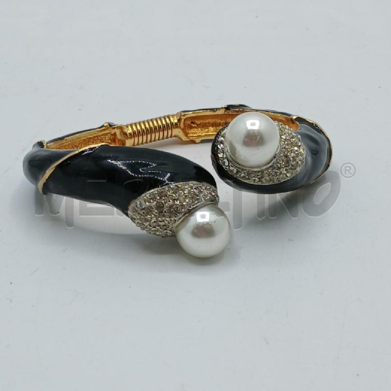 BRACCIALE KENNETH JAY LANE NERO CON PERLE | Mercatino dell'Usato Roma viale tirreno 1