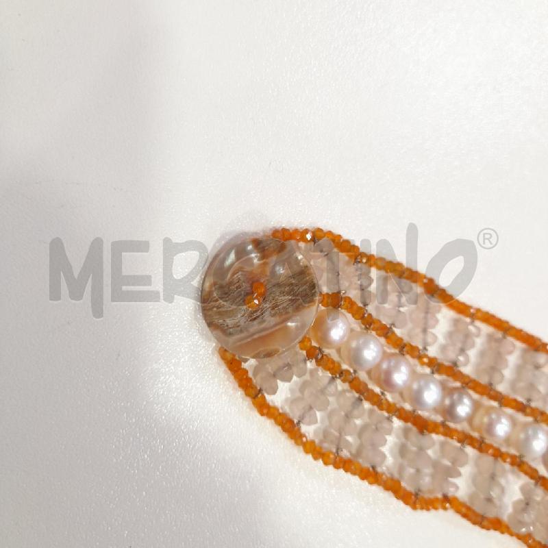 BRACCIALE PERLINE PIETRINE BIA ARA | Mercatino dell'Usato Roma viale tirreno 2