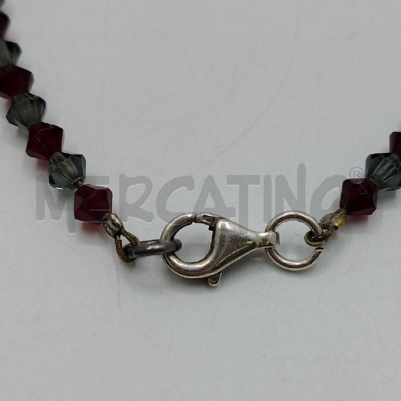 BRACCIALE PIETRINE GR BORDEAUX CHIUS ARGENTATA | Mercatino dell'Usato Roma viale tirreno 3