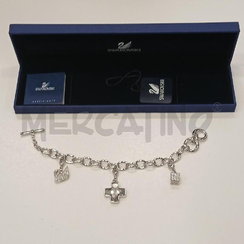 BRACCIALE SWAROVSKI PENDENTE CIGNO CROCE DADO | Mercatino dell'Usato Roma viale tirreno 1