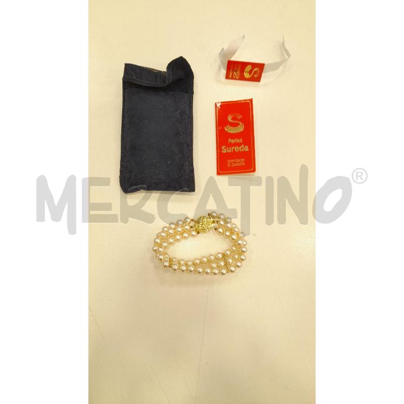 BRACCIALE TRE FILI PERLE+CERT | Mercatino dell'Usato Roma viale tirreno 1
