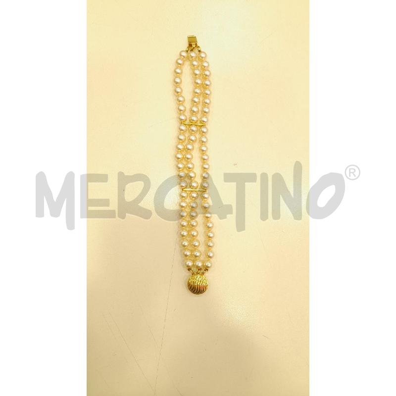 BRACCIALE TRE FILI PERLE+CERT | Mercatino dell'Usato Roma viale tirreno 2