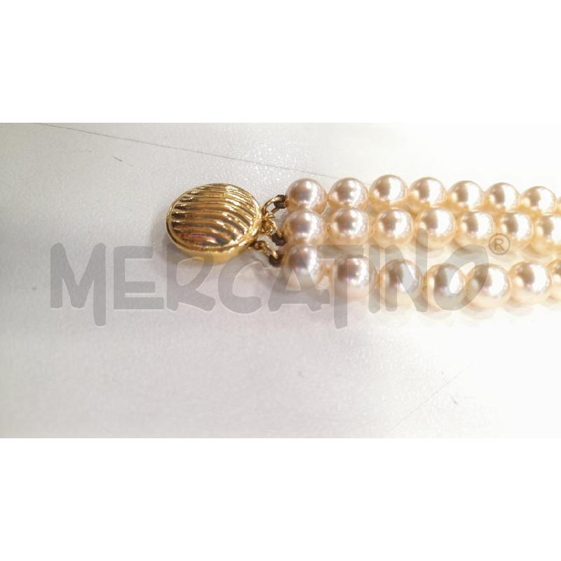 BRACCIALE TRE FILI PERLE+CERT | Mercatino dell'Usato Roma viale tirreno 3