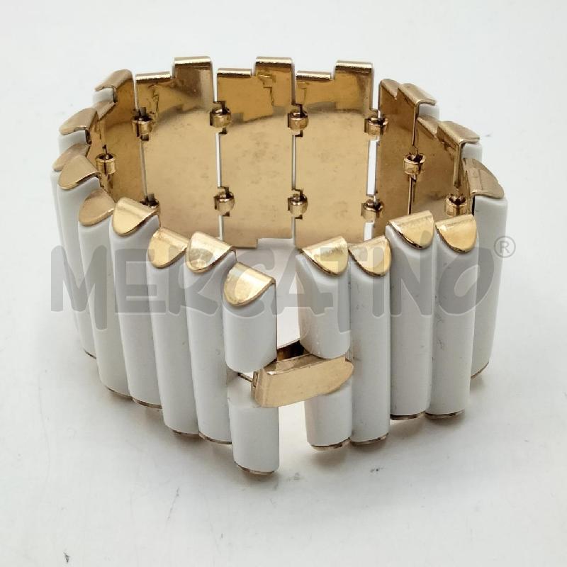 BRACCIALE TRIFARI CON PANNELLO A BARRE IN RESINA BIANCA | Mercatino dell'Usato Roma viale tirreno 2