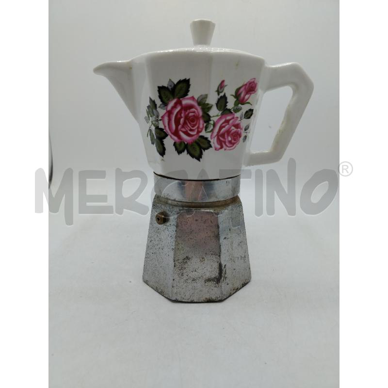 CAFFETTIERA CER MET FIORI ROSA | Mercatino dell'Usato Roma viale tirreno 1