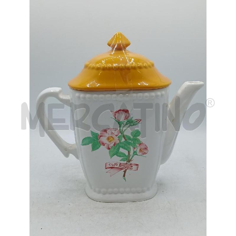 CAFFETTIERA PALOMBINI TAPPO GIALLO FIORE ROSA | Mercatino dell'Usato Roma viale tirreno 1