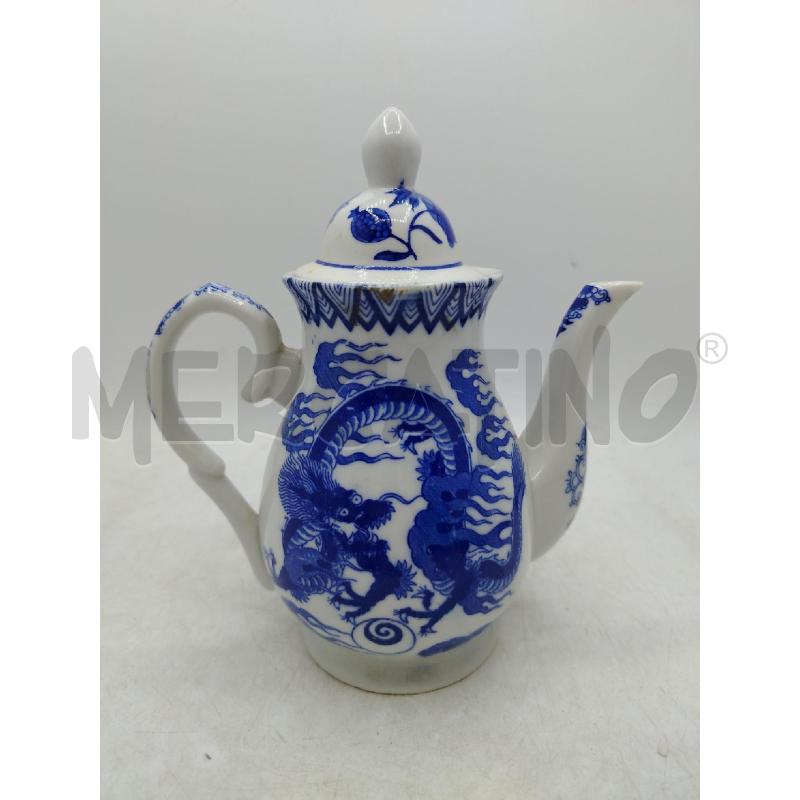 CAFFETTIERA PORCELLANA ORIENTALE DEC BLU | Mercatino dell'Usato Roma viale tirreno 1