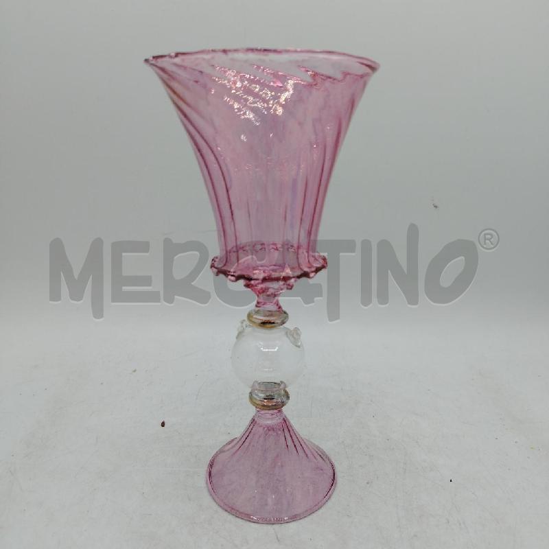 CALICE P CANDELA V SOFFIATO ROSÈ | Mercatino dell'Usato Roma viale tirreno 1