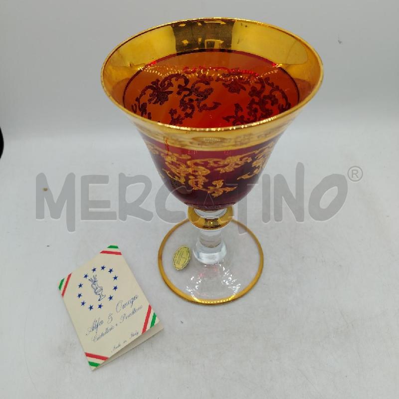 CALICE VETRO MURANO RUBINO DEC DOR | Mercatino dell'Usato Roma viale tirreno 2