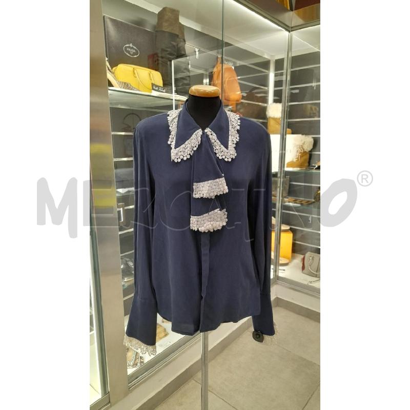 CAMICIA D VALENTINO BL VELATA MERLETTO BI PROFILI | Mercatino dell'Usato Roma viale tirreno 1