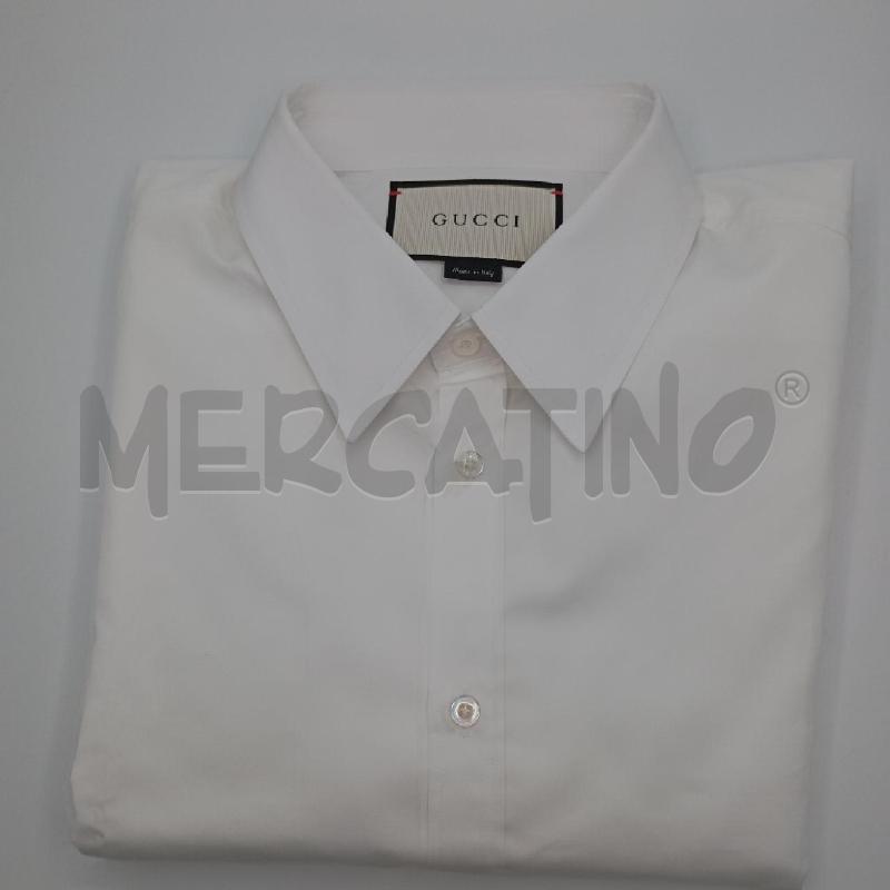 CAMICIA U GUCCI BIANCA BOTT MADREP LOGO  | Mercatino dell'Usato Roma viale tirreno 1
