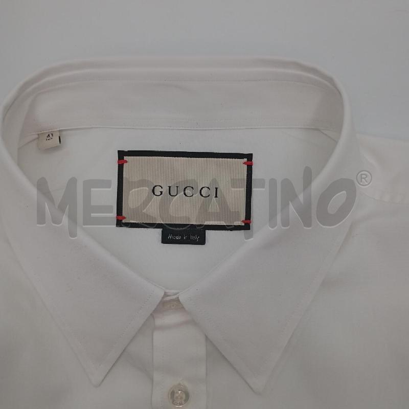 CAMICIA U GUCCI BIANCA BOTT MADREP LOGO  | Mercatino dell'Usato Roma viale tirreno 2