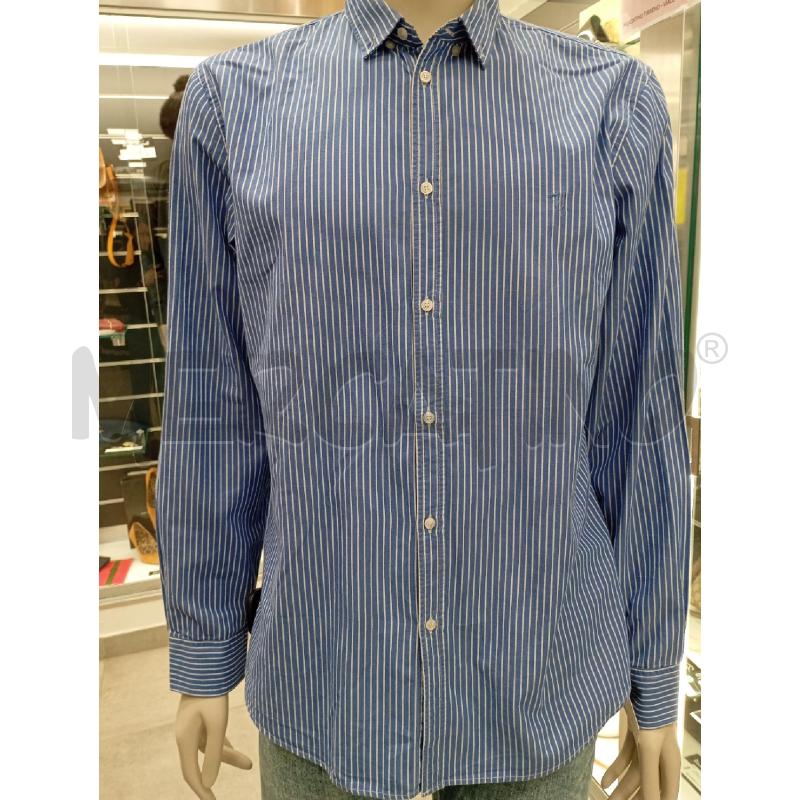 CAMICIA U TRUSSARDI JEANS CELESTE GESSATO | Mercatino dell'Usato Roma viale tirreno 1