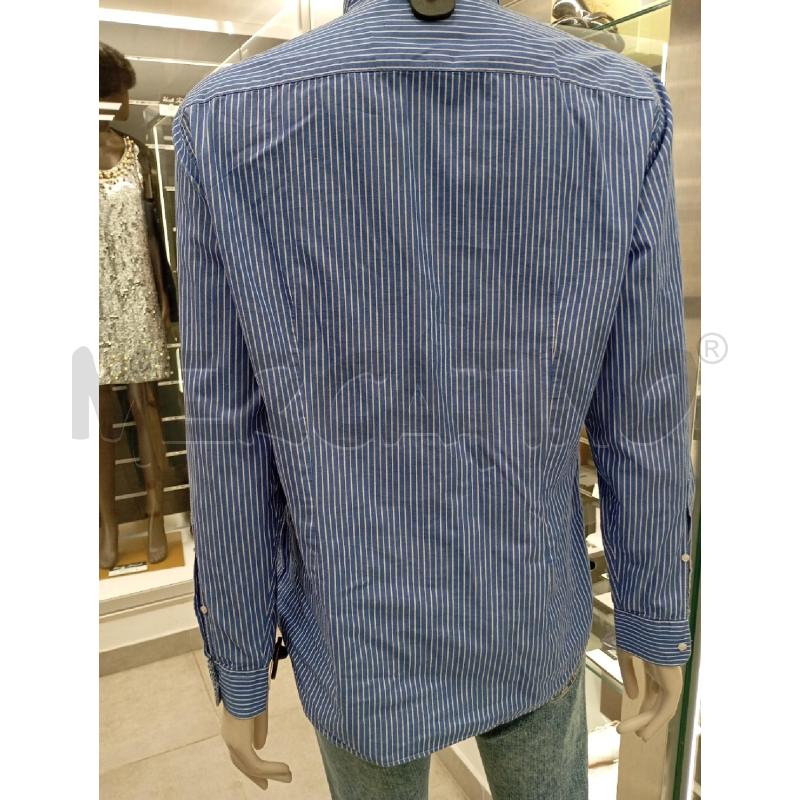 CAMICIA U TRUSSARDI JEANS CELESTE GESSATO | Mercatino dell'Usato Roma viale tirreno 2
