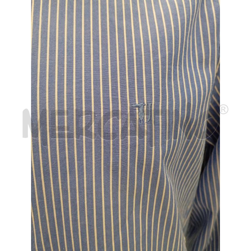 CAMICIA U TRUSSARDI JEANS CELESTE GESSATO | Mercatino dell'Usato Roma viale tirreno 3