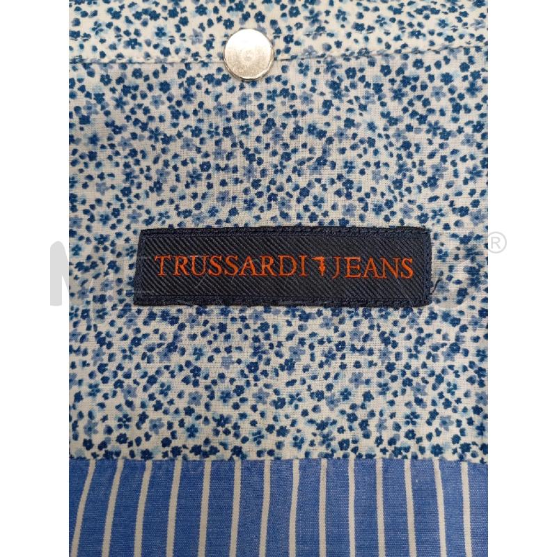 CAMICIA U TRUSSARDI JEANS CELESTE GESSATO | Mercatino dell'Usato Roma viale tirreno 5