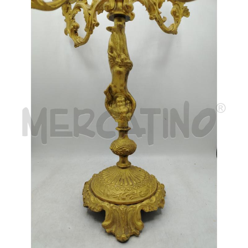 CANDELABRO EP 4 BRACCIA DORATO PUTTO TESTA IN GIÙ | Mercatino dell'Usato Roma viale tirreno 3