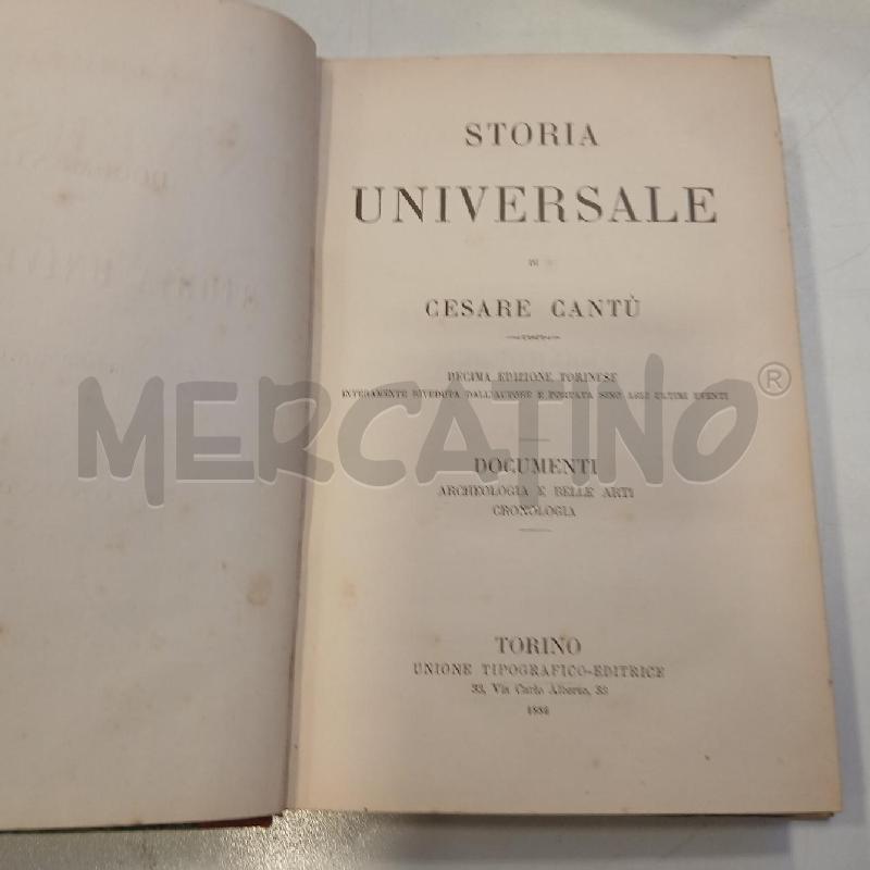 CANTÙ STORIA UNIVERSALE TORINO 1886 | Mercatino dell'Usato Roma viale tirreno 2