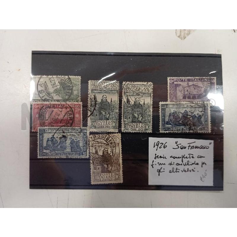 CARTONC FRANCOB REGNO USATE 1926 SAN FRANCESCO | Mercatino dell'Usato Roma viale tirreno 1