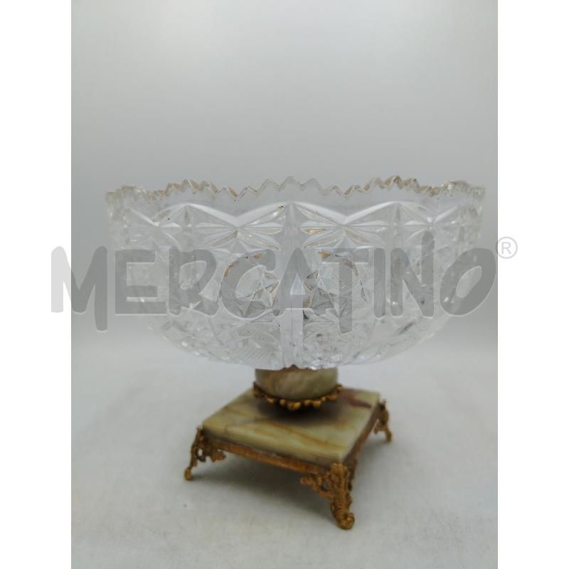 CENTROAVOLO CRISTALLO BASE ALAB OTTONE DECORATO | Mercatino dell'Usato Roma viale tirreno 3