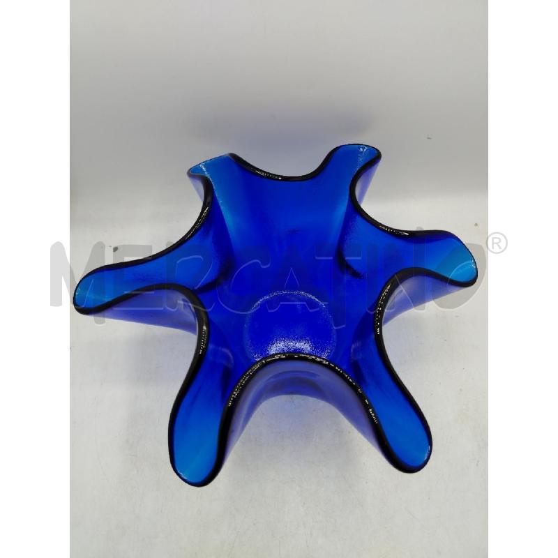 CENTROTAVOLO FAZZOLETTO VETRO BLU | Mercatino dell'Usato Roma viale tirreno 1