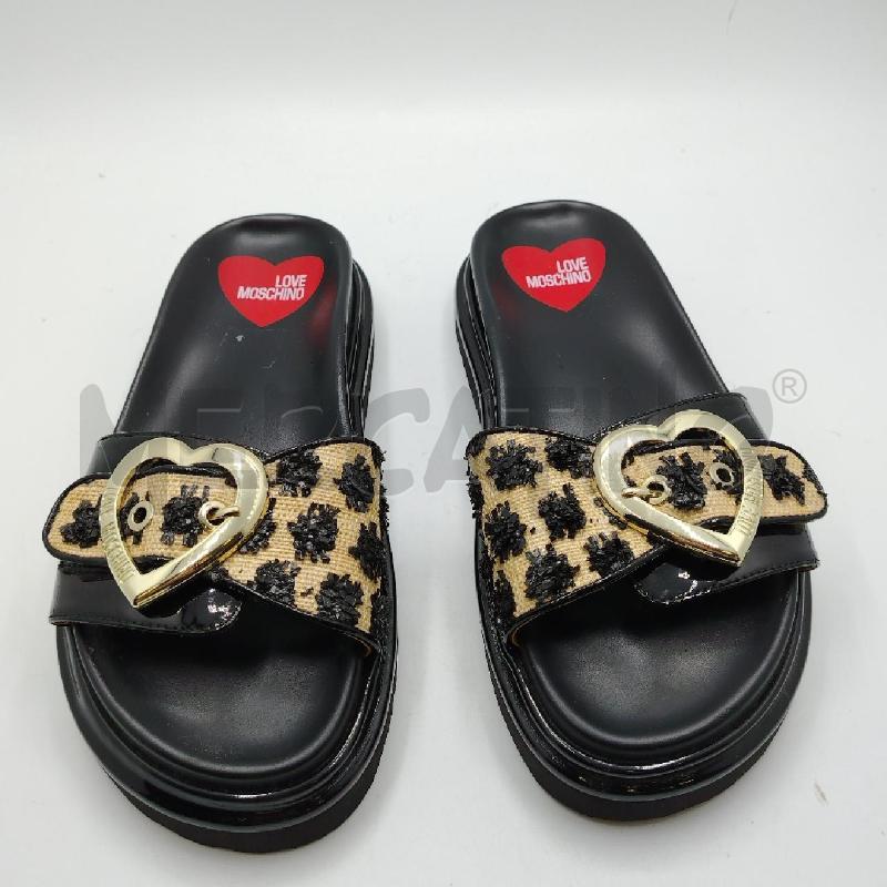 CIABATTE D LOVE MOSCHINO FIBBIA CUORE DOR FASCIA LUCIDA BE PAGLIA  | Mercatino dell'Usato Roma viale tirreno 1