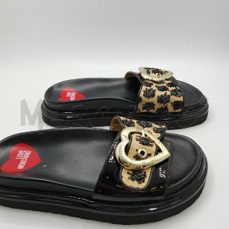 CIABATTE D LOVE MOSCHINO FIBBIA CUORE DOR FASCIA LUCIDA BE PAGLIA  | Mercatino dell'Usato Roma viale tirreno 3
