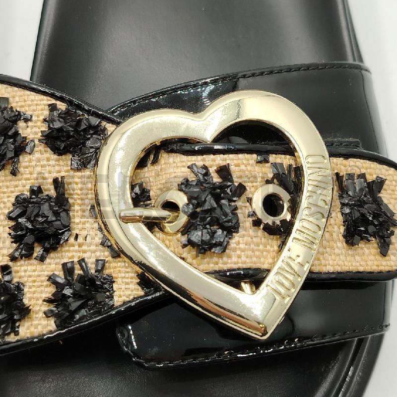 CIABATTE D LOVE MOSCHINO FIBBIA CUORE DOR FASCIA LUCIDA BE PAGLIA  | Mercatino dell'Usato Roma viale tirreno 4